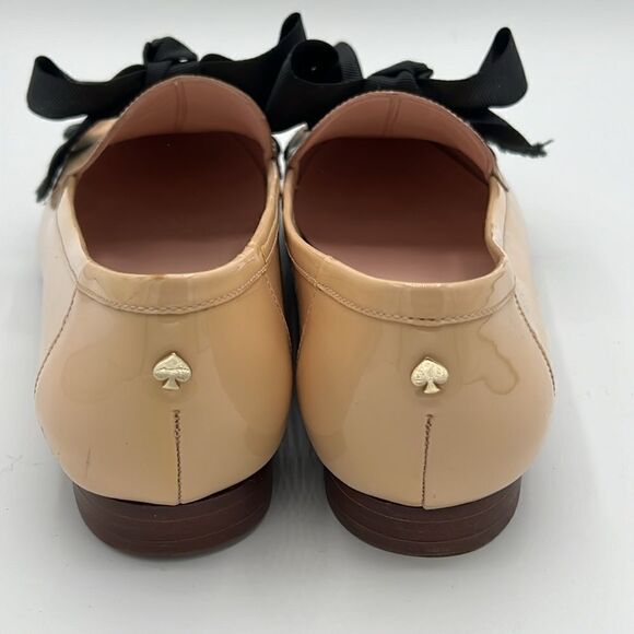 KATE SPADE New York Light Pink Bow Leather Cosetta Pointed Toe Bow Loafers B36 - Picture 8 of 13